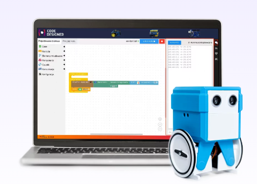 Materiały CODI robot poziom podstawowy w Code Designer IDE