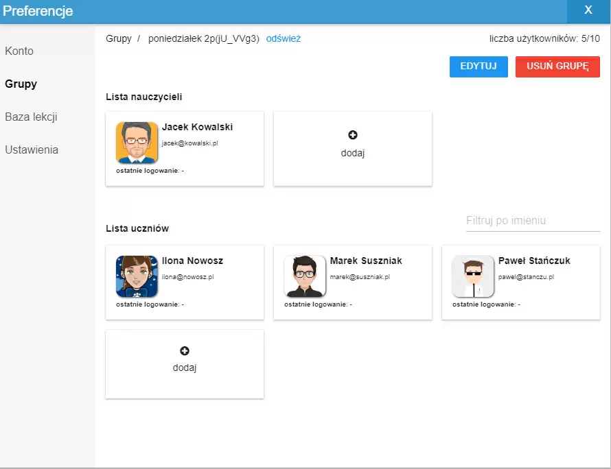Zarządzanie kursami w Code Designer IDE